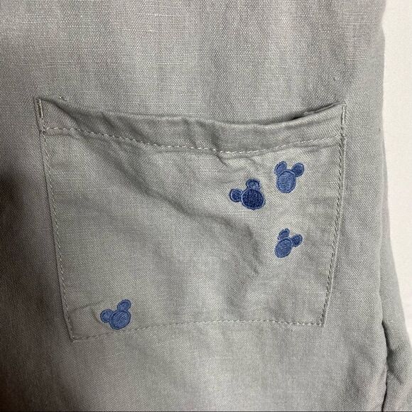 Junk Food Disney Target Mickey Mouse Gray Linen Blend Shorts Romper - Picture 2 of 9